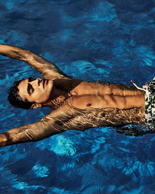 Standard Racing Green/Horizon Blue Moissan Mid-Length Drawcord Swim Shorts | Racing Green/Horizon Blue