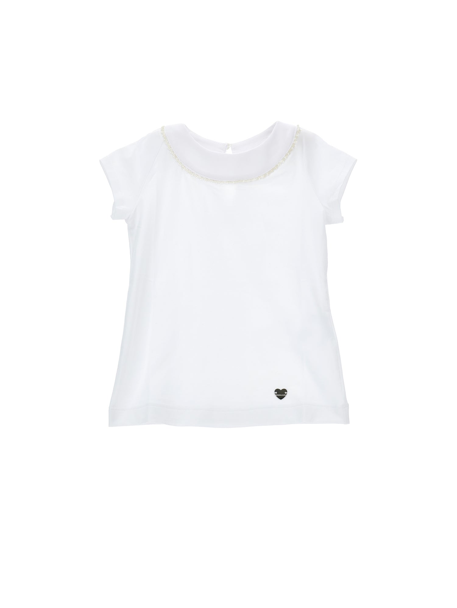 Girls | T-Shirt With Sequins On The Collar | Cream
