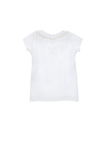 Girls | T-Shirt With Sequins On The Collar | Cream