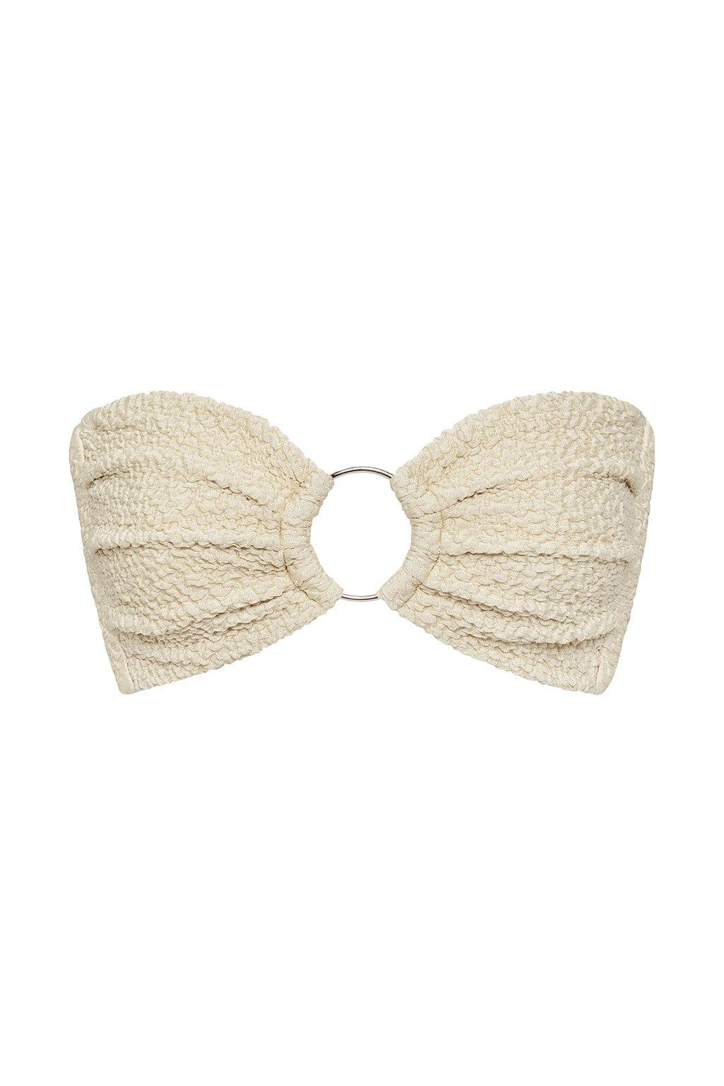 Tori Ties Bandeau Bikini Top | Oat Texture