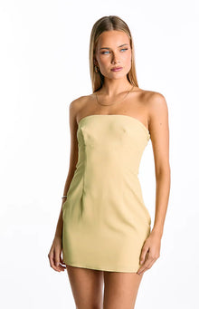 Oliva Strapless Mini Dress | Butter Yellow