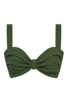 Hayden Bikini Top | Olive Micro Scrunch