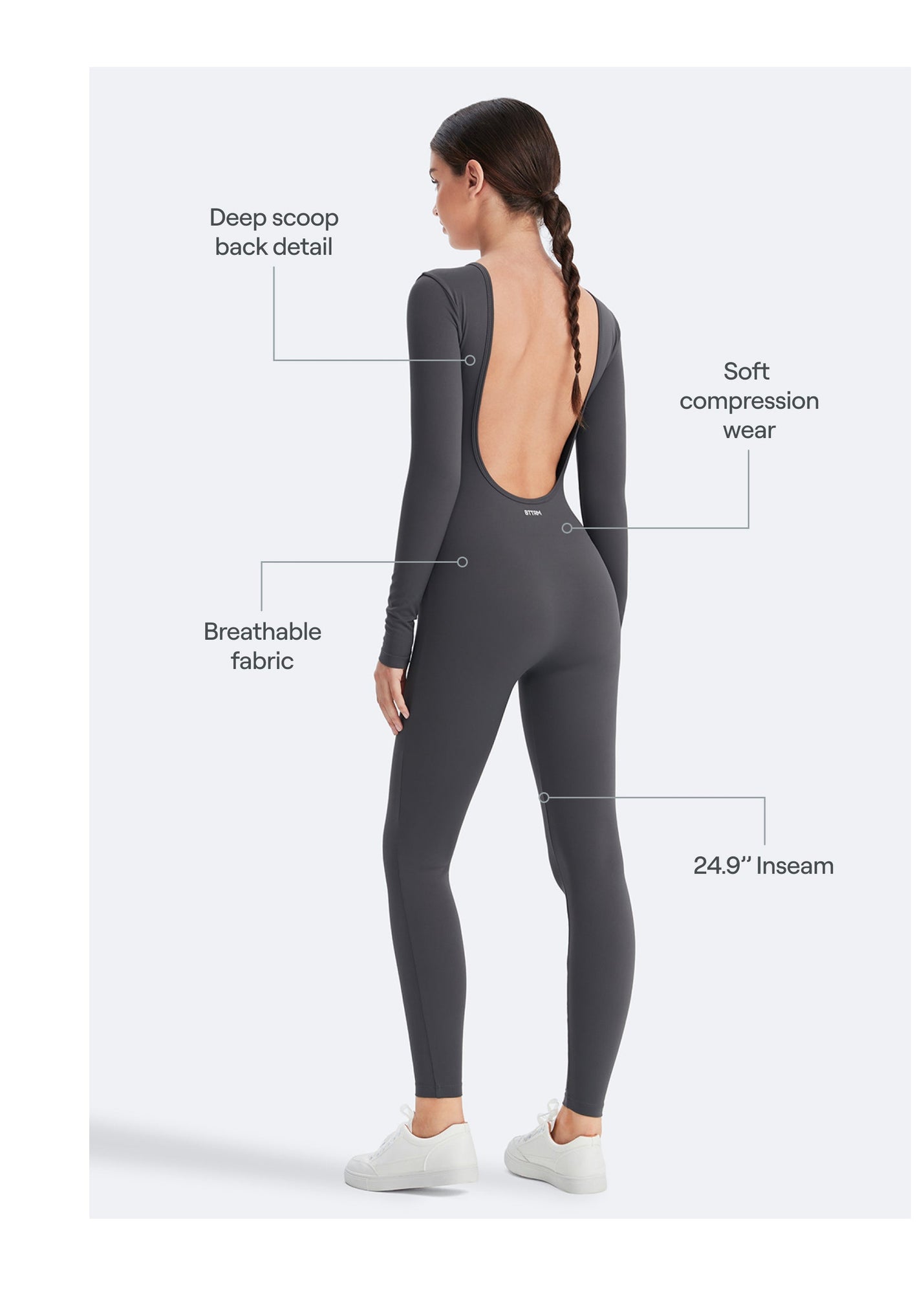 Open Back Jumpsuit | Slate Gray