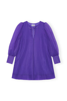 Organza A shaped Mini Dress | Simply Purple