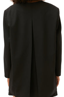 Oversized Drapey Melange Blazer | Black