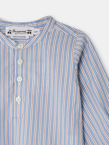 Boy | Polisson Shirt With Blue Stripes | Medium Blue