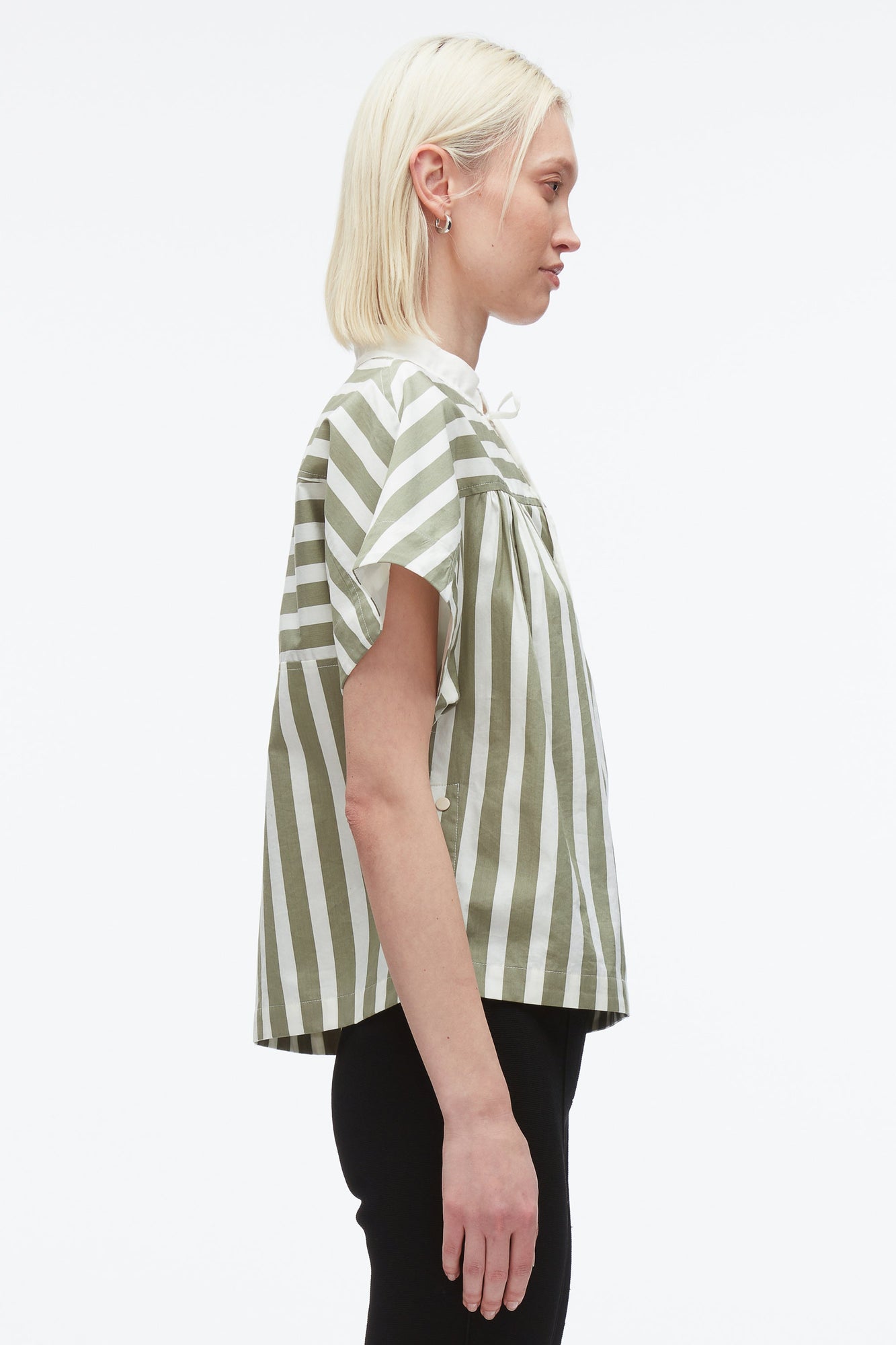 Striped Open Neck Top with Ties | Thyme Multi