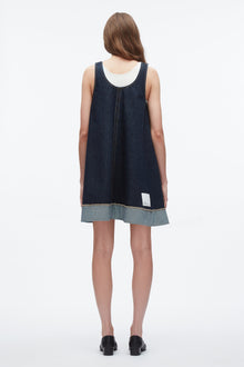 Denim Trapeze Mini Dress | Dark Indigo