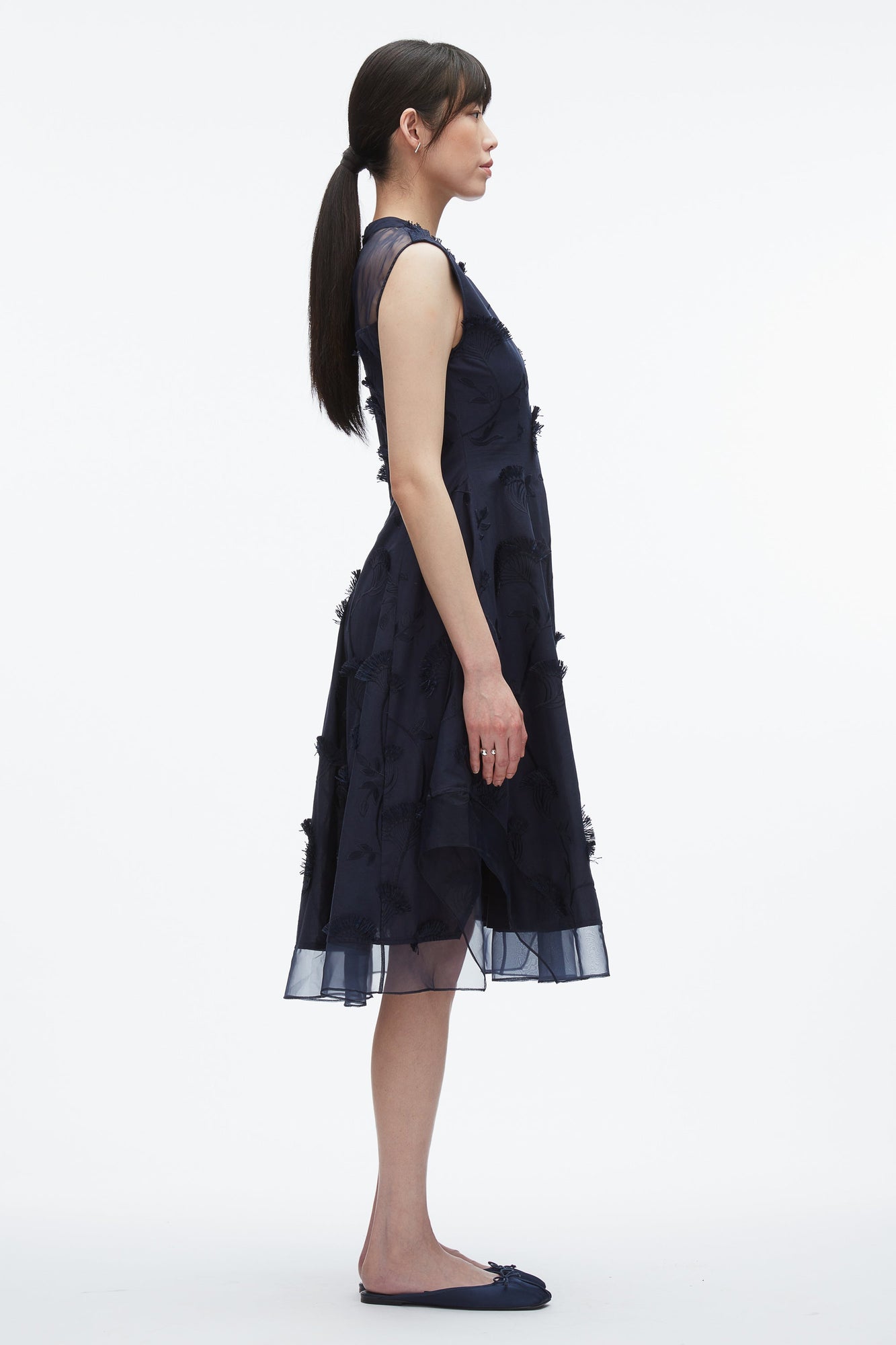 Fil Coupe Midi Dress | Midnight