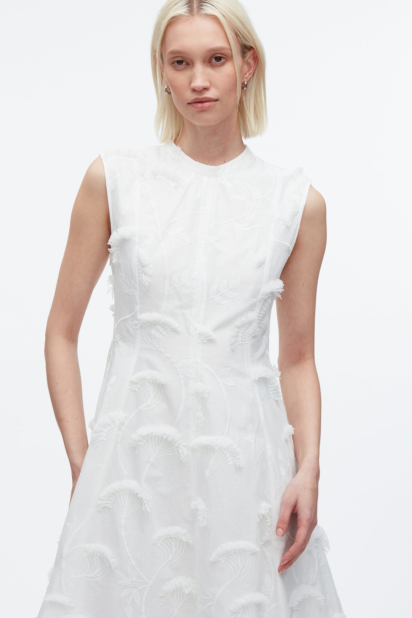 Fil Coupe Midi Dress | White
