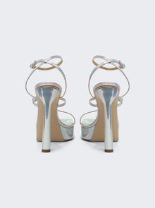 Women | Paul Andrew | Slinky Platform Sandals | Iridescent Mirror