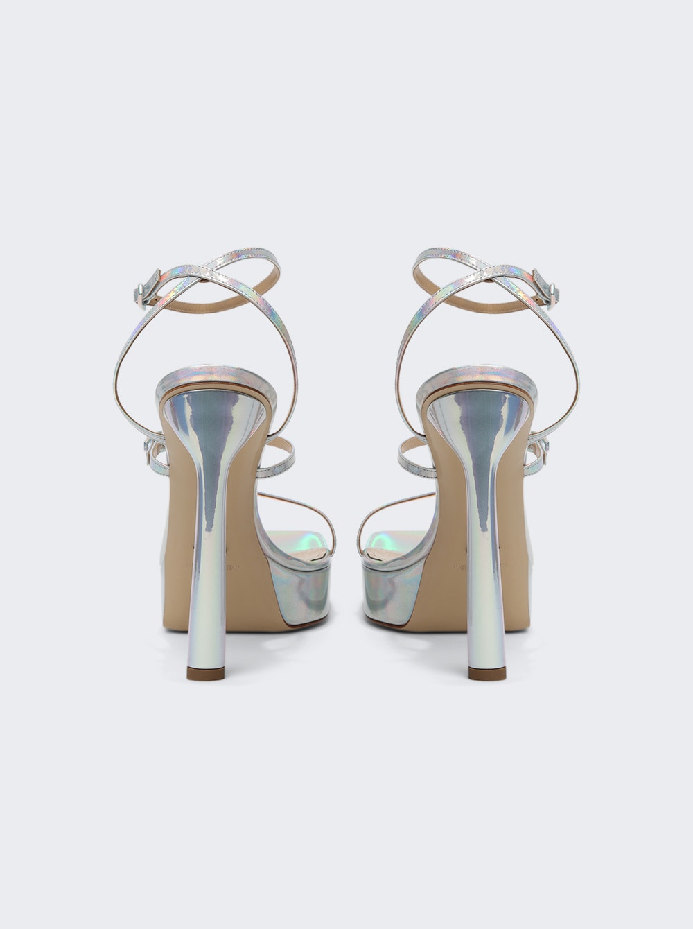 Women | Paul Andrew | Slinky Platform Sandals | Iridescent Mirror