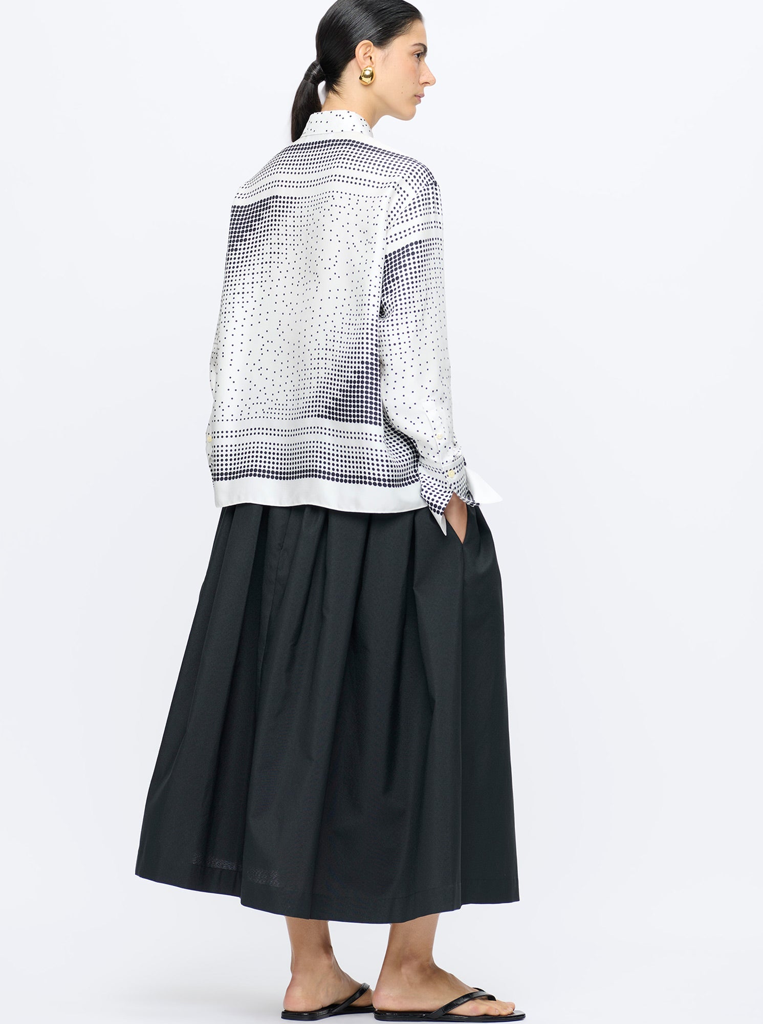 Paulina Silk Shirt | White/Black