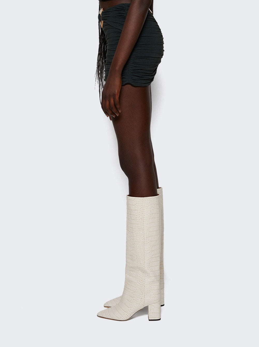 Women | AREA | Heart Ruched Mini Skirt | Green