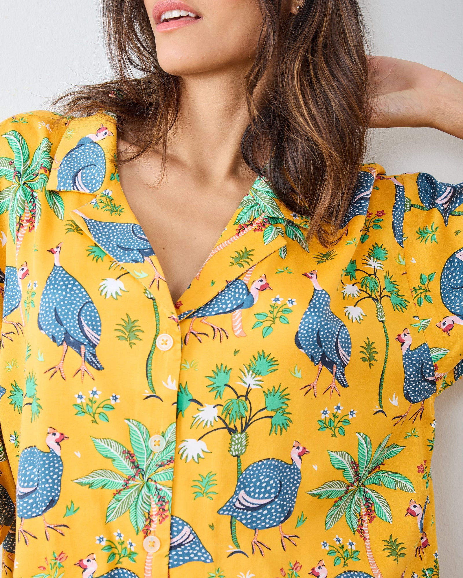 Guinea Hens - Eco Satin Wildest Dreams Set - Marigold - Printfresh