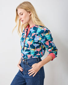 Christmas Cocktails - Basic Bliss Blouse - Navy - Printfresh