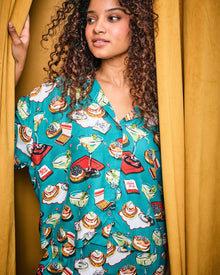 Blinis & Martinis - Eco Satin Wildest Dreams Set - Mid Century Blue - Printfresh
