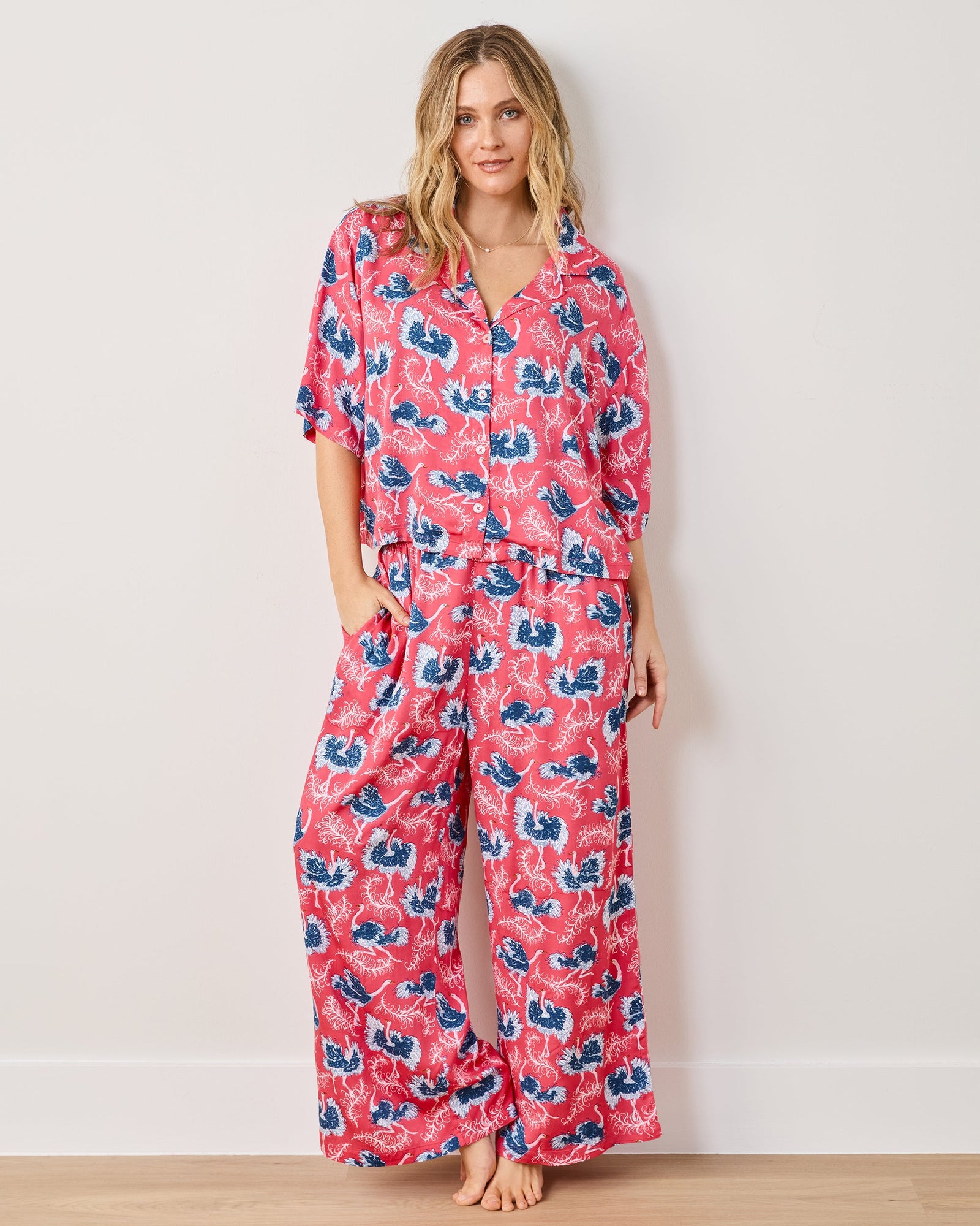 Ostrich Dance - Eco Satin Wildest Dreams Set - Fancy Pink - Printfresh