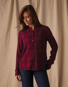 Women | Harper Button Up | Fig Plaid