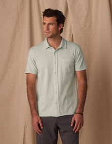 Men | Normal Jersey Button Up | Sea Glass