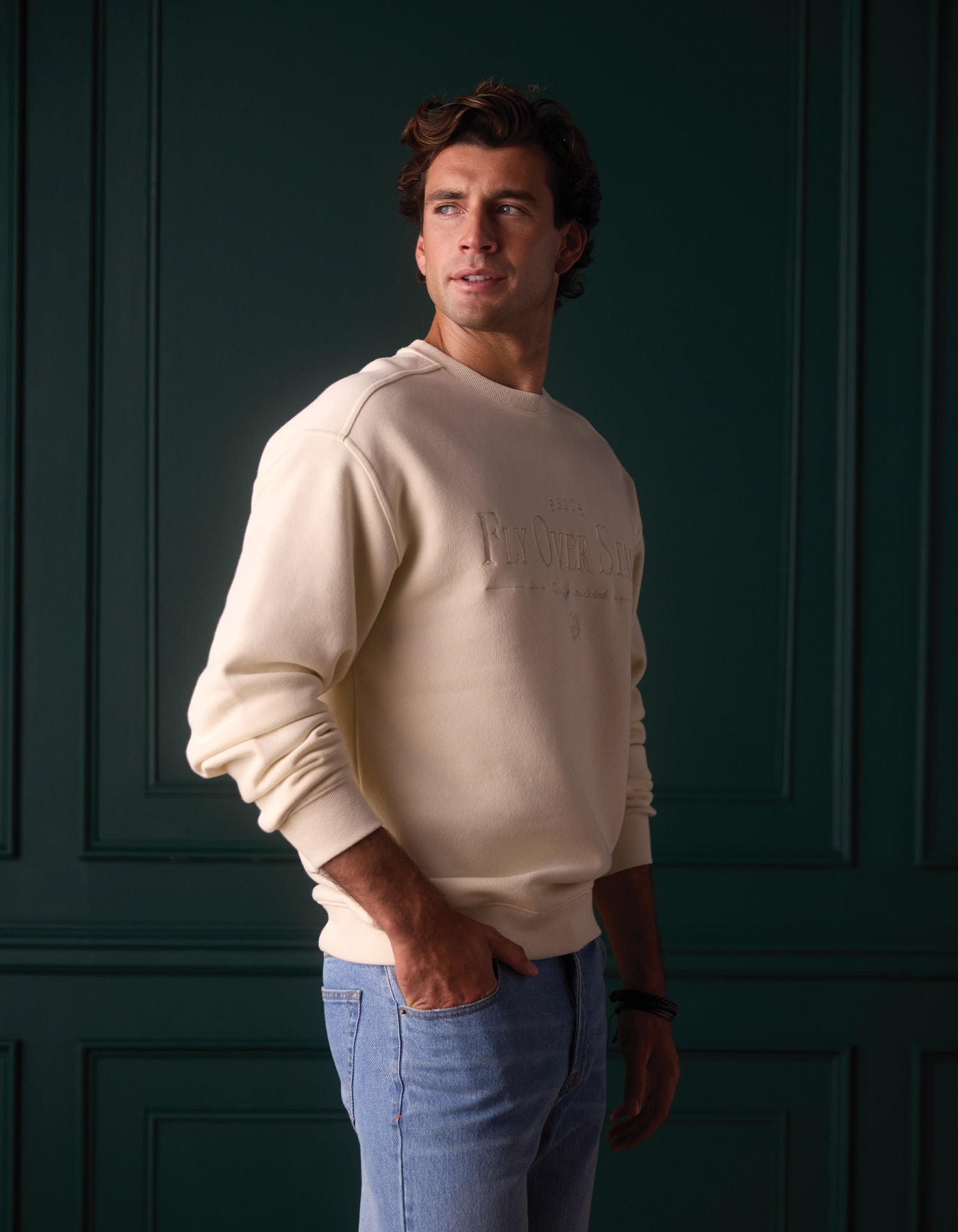 Men | Normal Fleece Graphic Pullover | Ivory