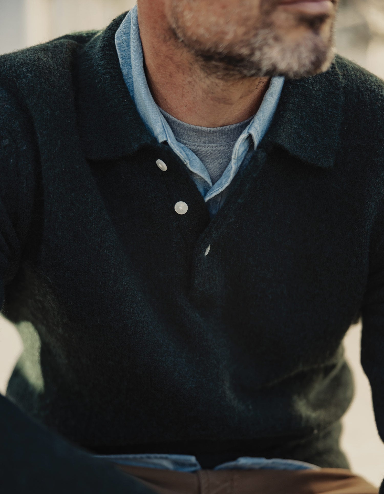 Men | Homebound Polo Sweater | Dark Sea