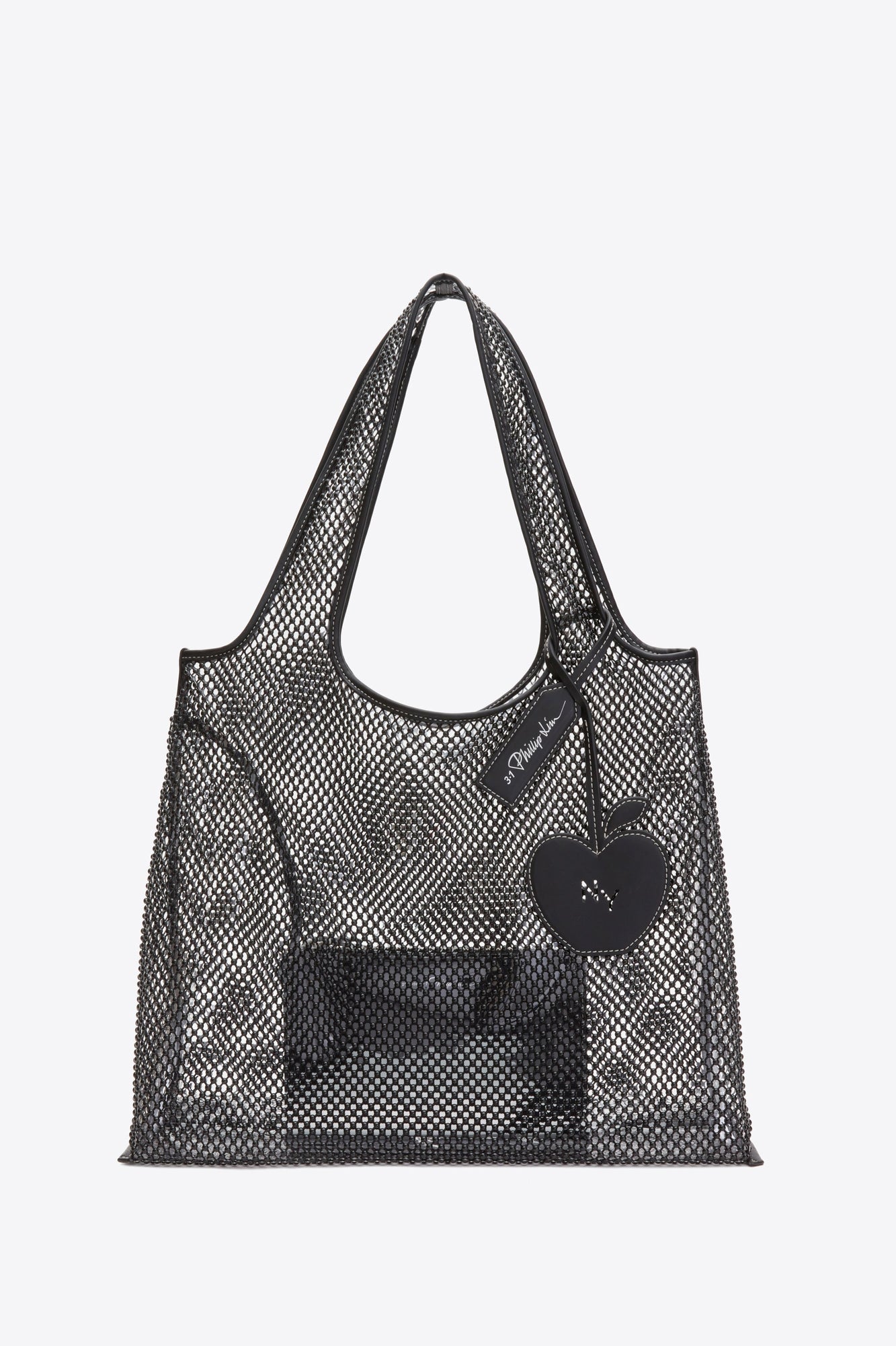 Embellished Mesh Market Tote | Black