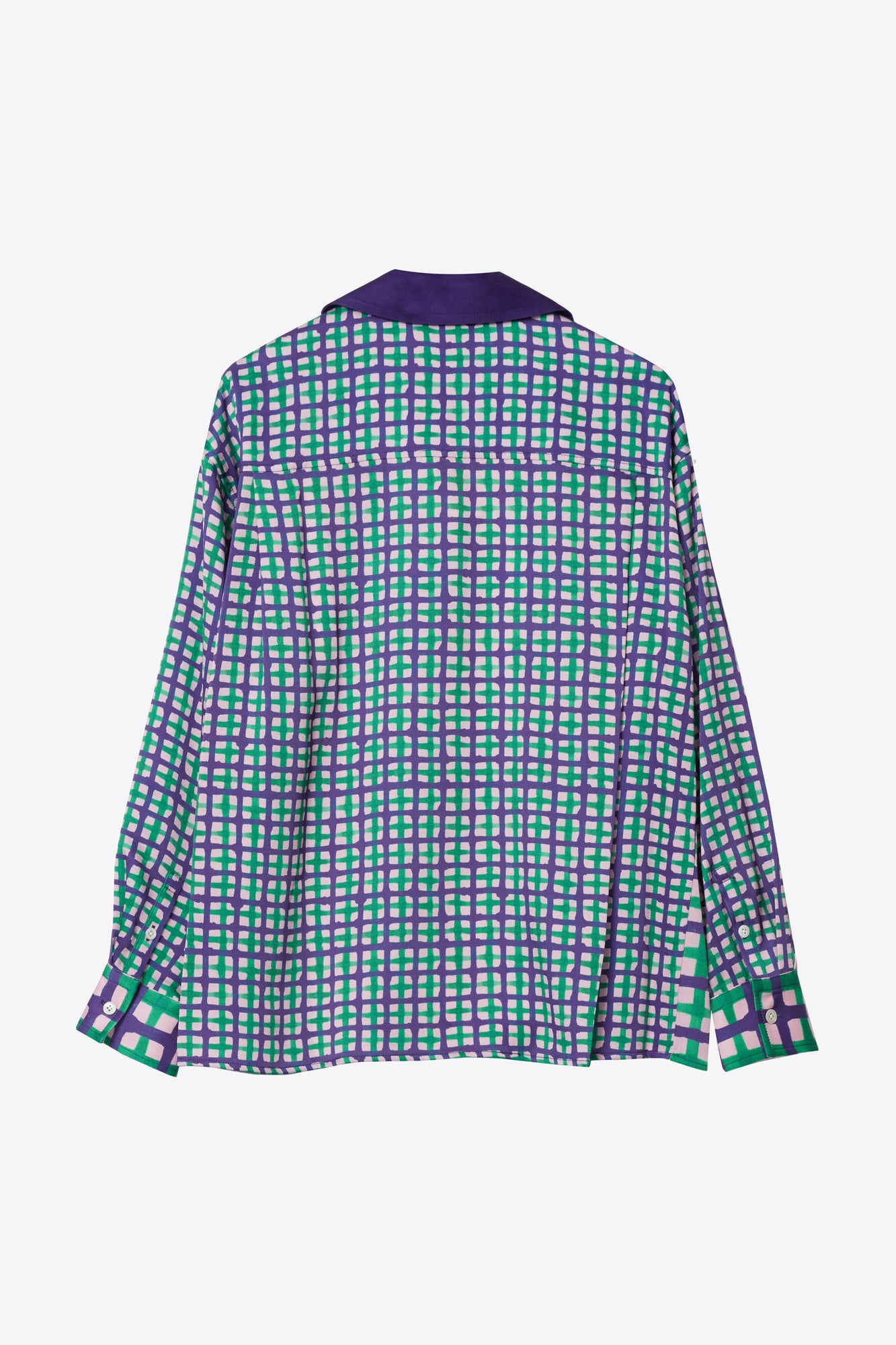 Long Sleeve Printed Satin Camp Shirt | Orchid Multi