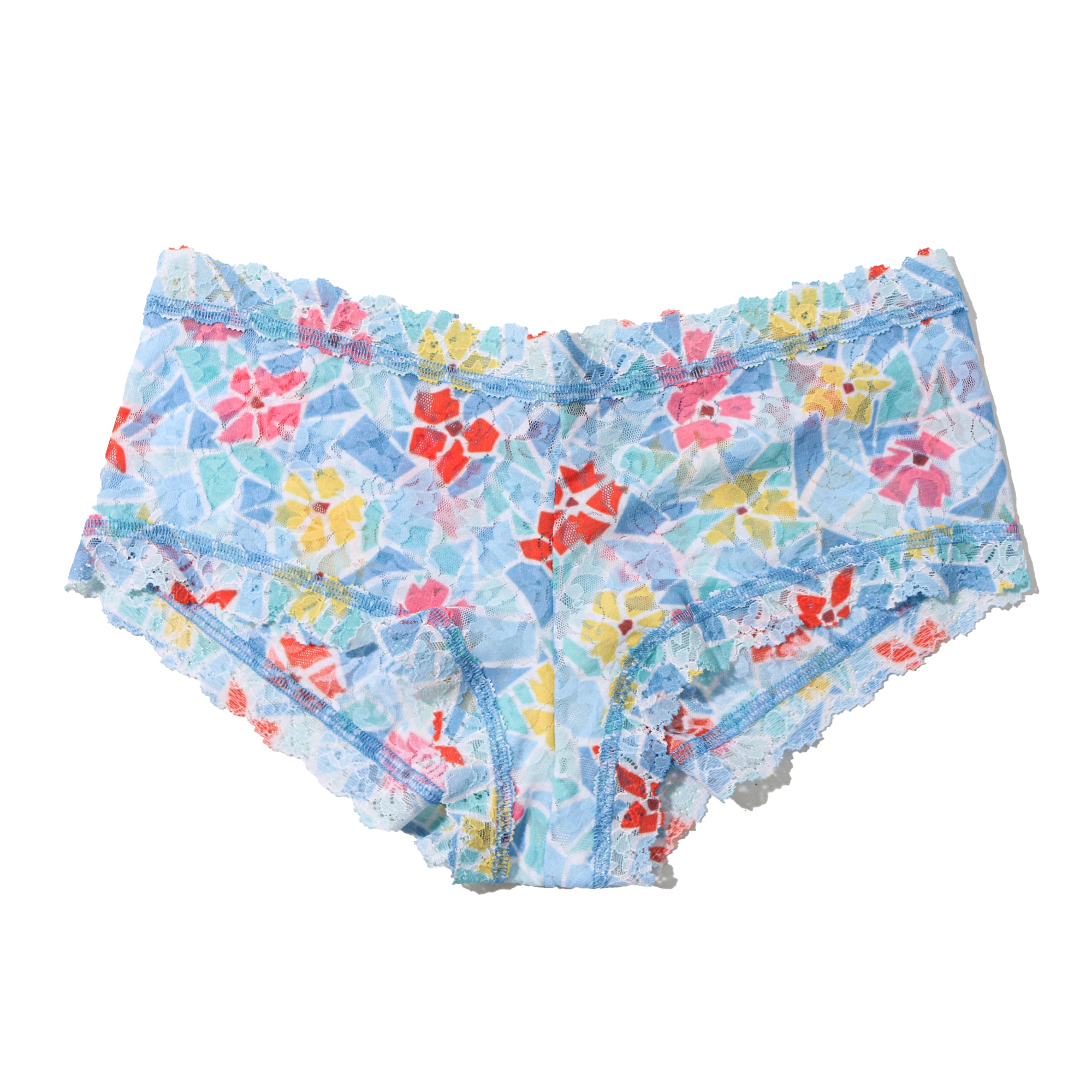 Signature Lace Boyshort | Floral Mosaic (White)