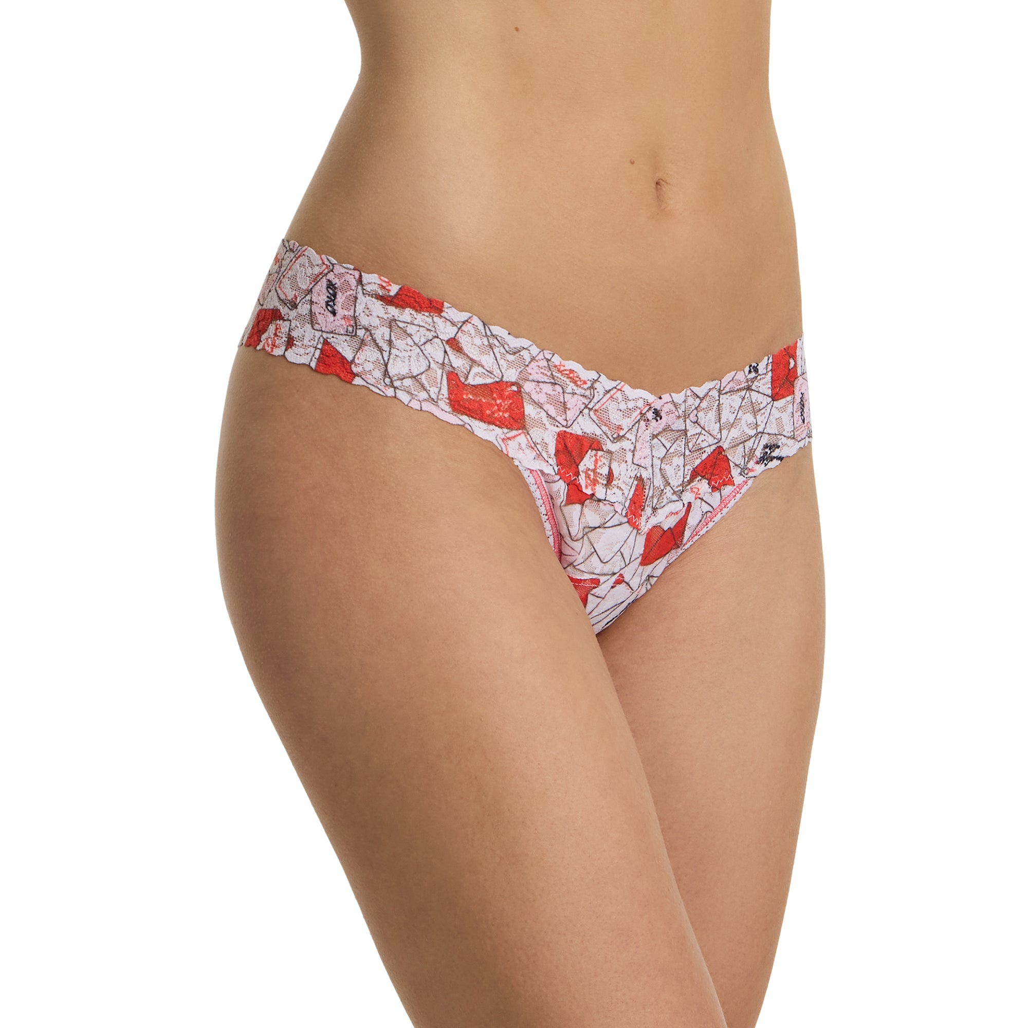 Signature Lace Low Rise Thong | With Love (White)