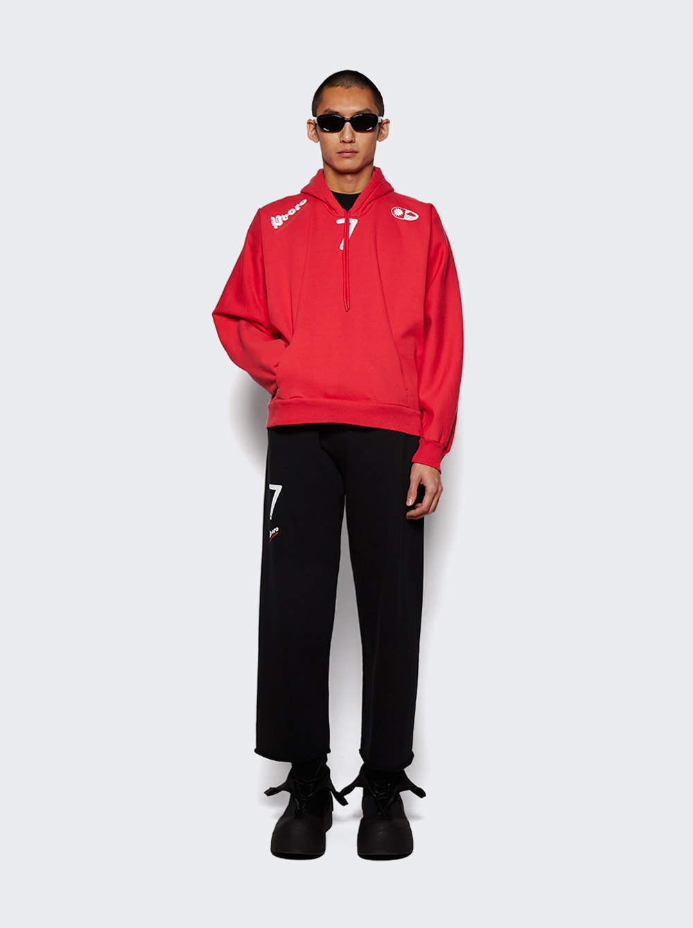 Men | PROTOTYPES | Moved Neckline Hoodie | Red