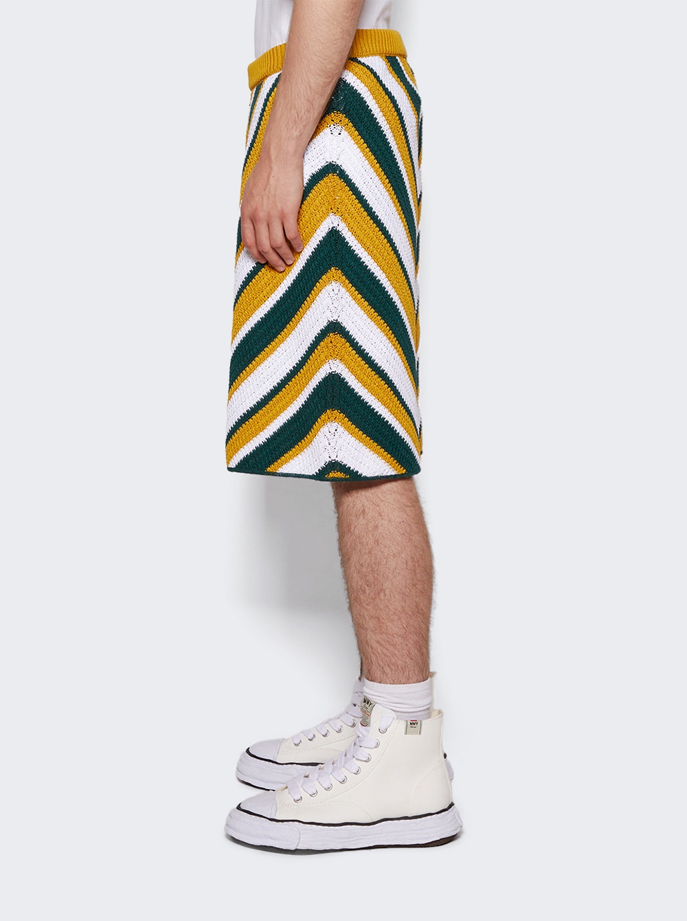 Men | Marni | Chevron Crochet Shorts | Turquoise