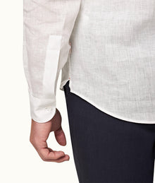 Percy Classic Collar Overhead Linen Shirt | White