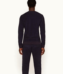 Pierce Towelling Classic Fit Brushed Towelling Sweatshirt | Navy