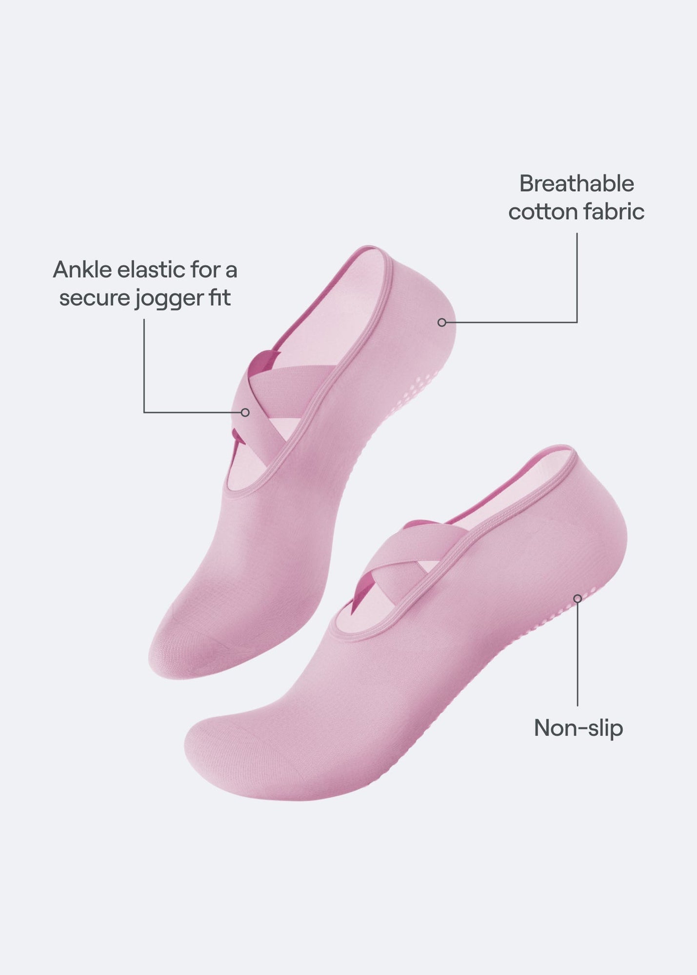 Pilates Grip Socks | Raspberry Pink