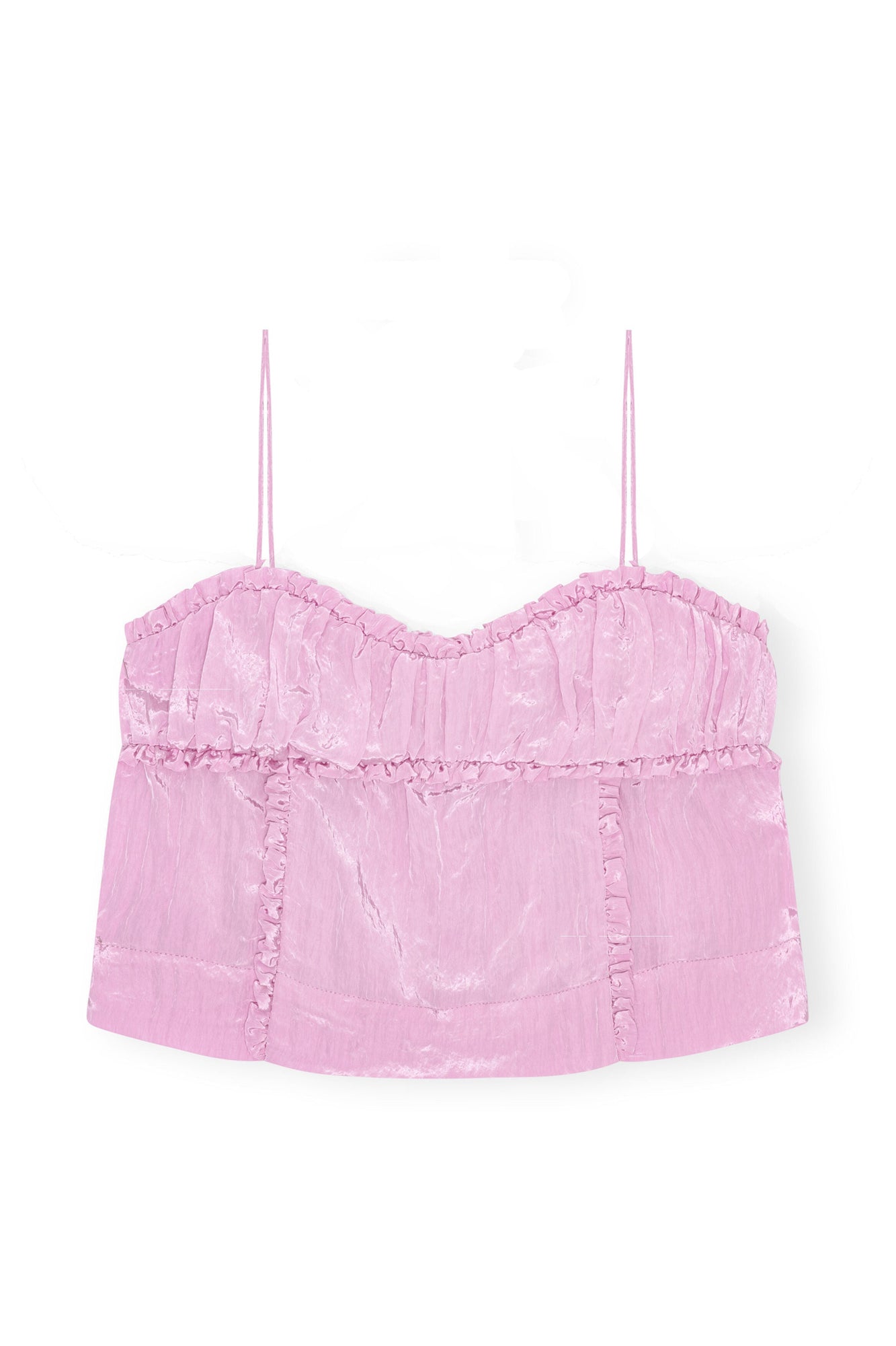 Pink Shiny Tech Strap Top | Lilac Sachet