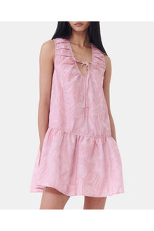 Pink Textured Cloqué Mini Dress | Bleached Mauve