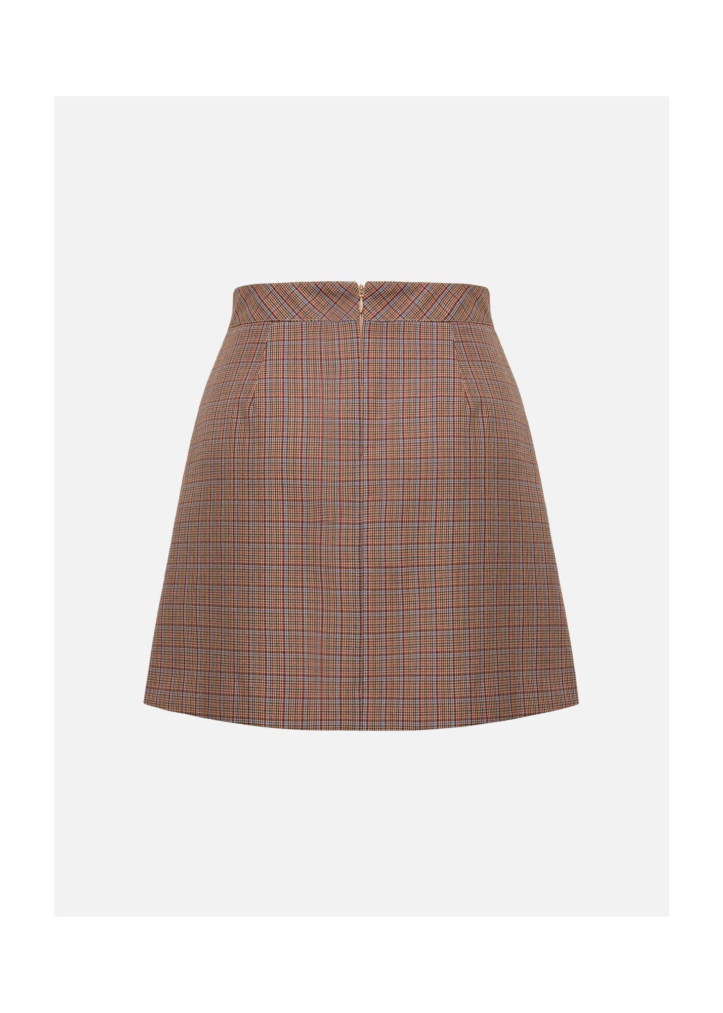 Plaid A-Line Skirt | Brown