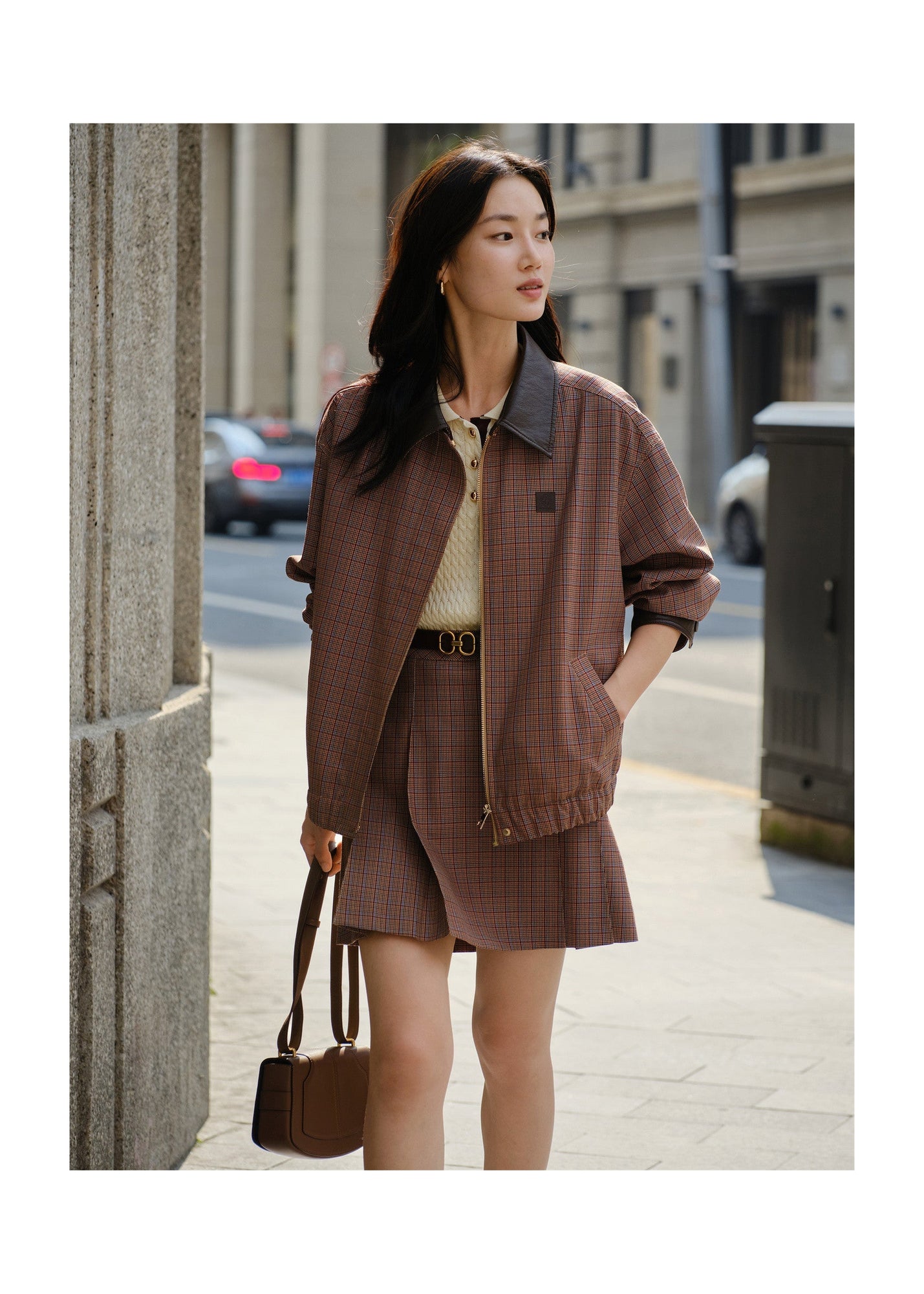 Plaid Jacket | Brown