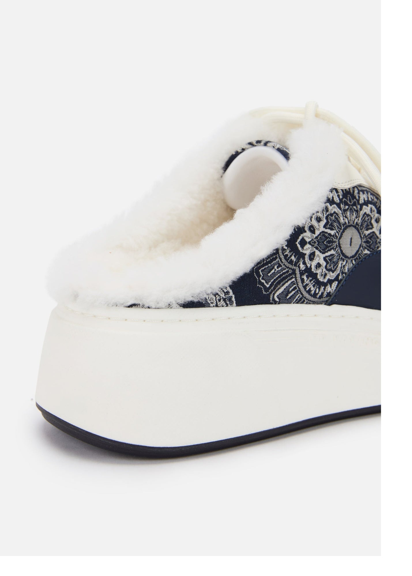 Platform Furry Slide | Navy