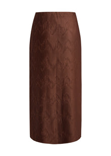 Pleated Midi Skirt | Brown