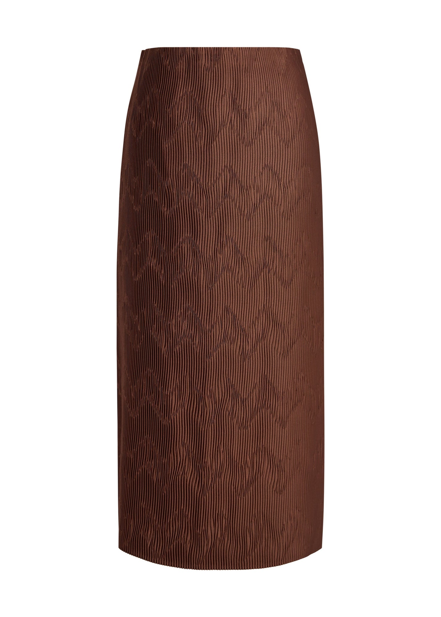 Pleated Midi Skirt | Brown