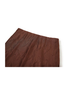 Pleated Midi Skirt | Brown