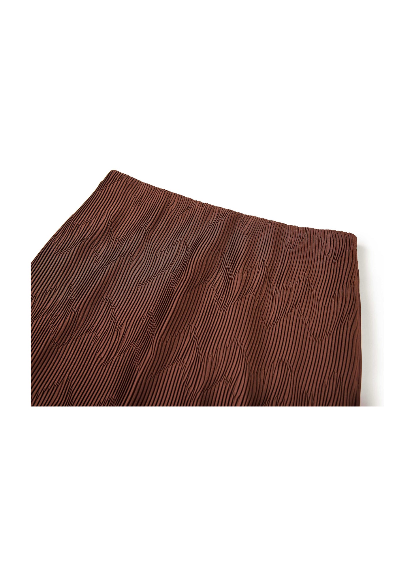 Pleated Midi Skirt | Brown