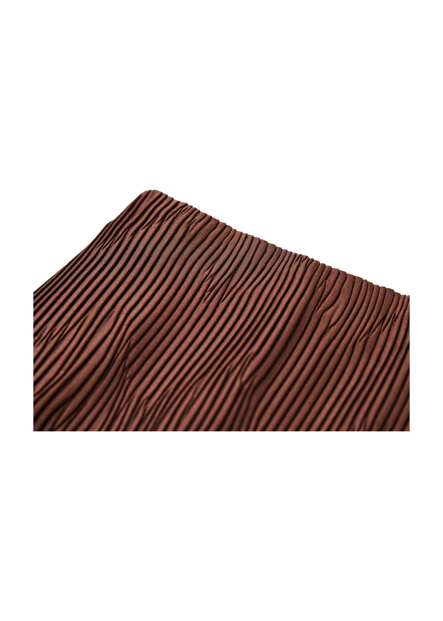 Pleated Midi Skirt | Brown
