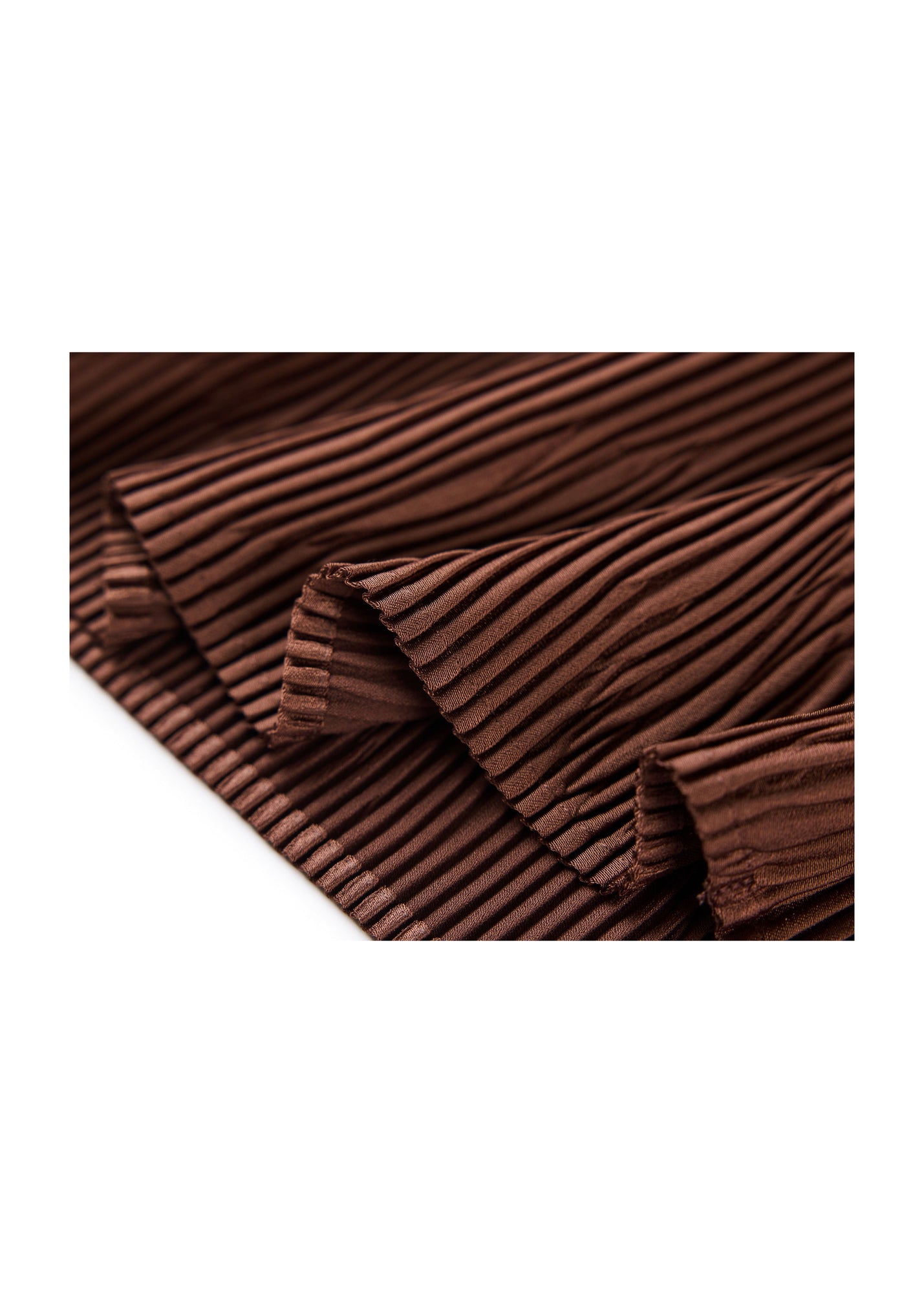 Pleated Midi Skirt | Brown