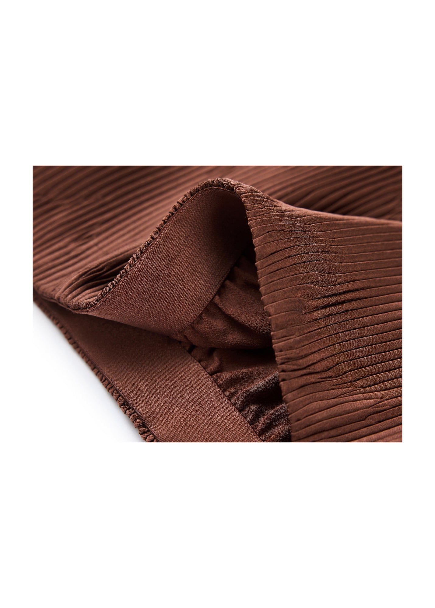 Pleated Midi Skirt | Brown