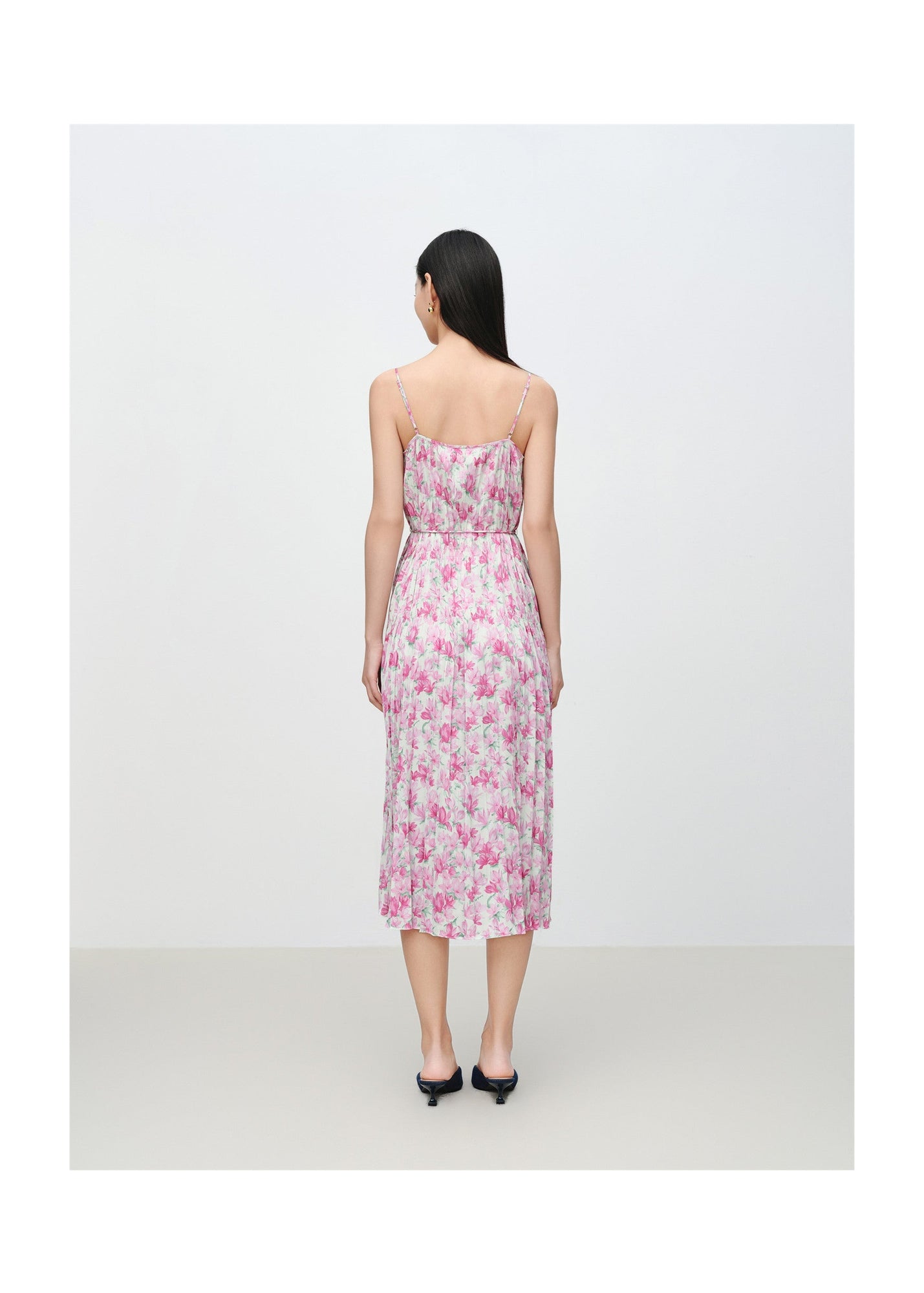 Pleated Slip Dress | Rose Red