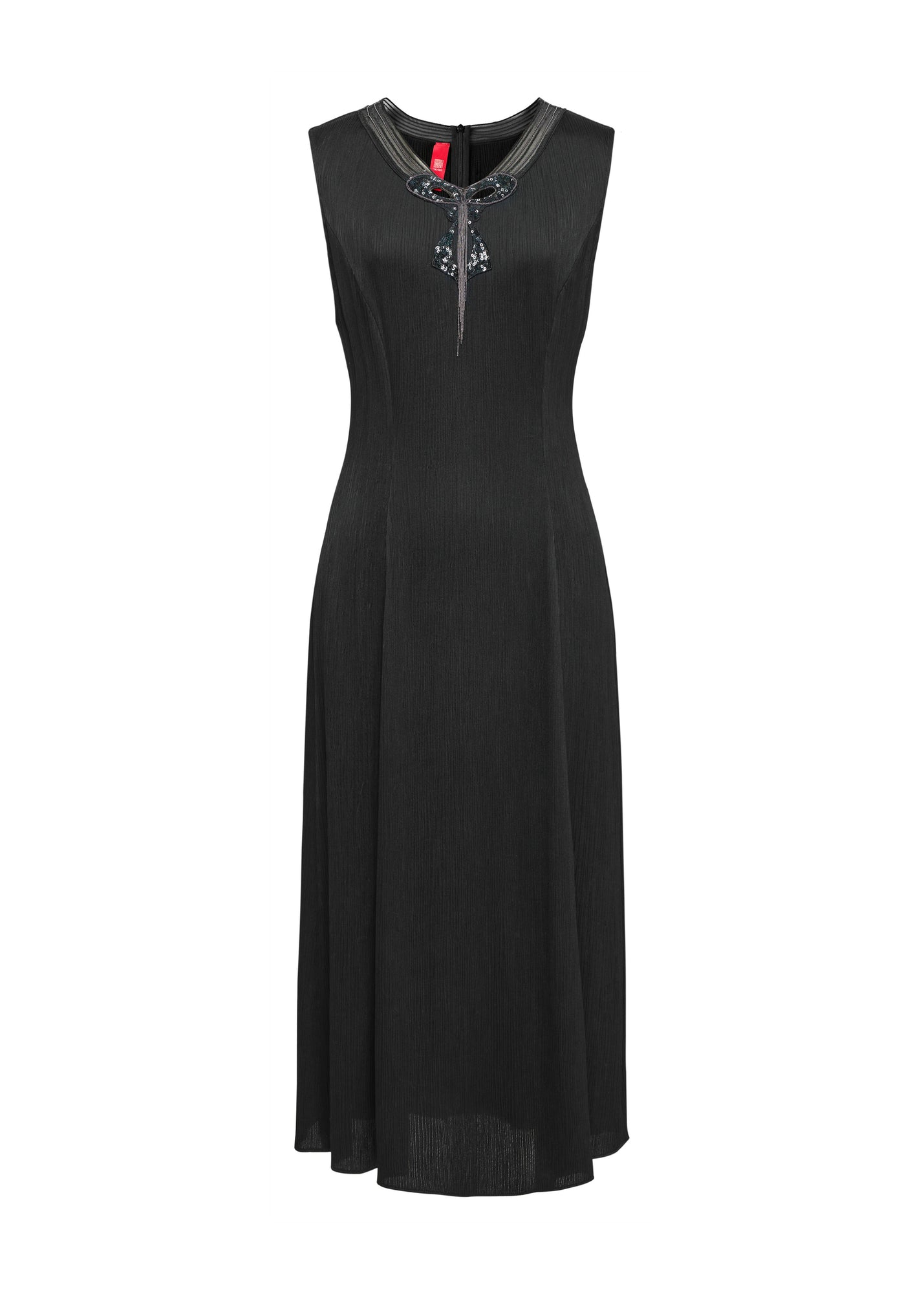Pleated Triacetate Dress | Black