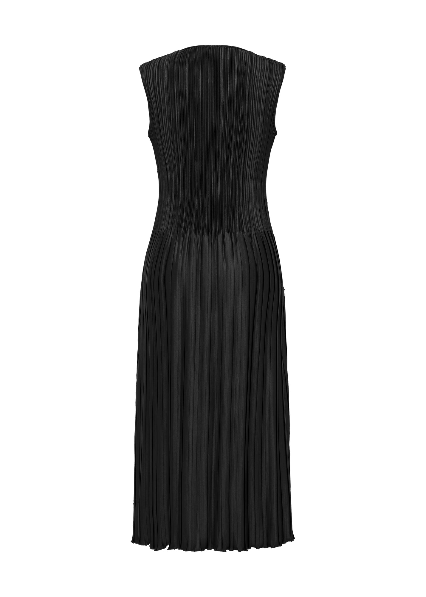 Pleated Waist-Cinched Dress | Black